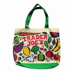 Trader Joe’s Vintage Produce Cotton Canvas Tote Bag Pop Art Fruit Vegetable