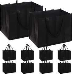 DIOMMELL Set of 10 Reusable Grocery Bags Extra Large Foldable Heavy Duty Shoppin