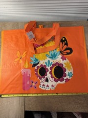 SUGAR SKULL DAY OF THE DEAD/DIA DE LOS MUERTOS REUSABLE BAG 14×18×10.5 NEW