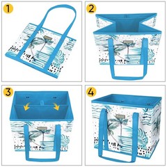 BALEINE 3Pk Reusable Grocery Bags, Foldable Shopping Bags for Groceries with …