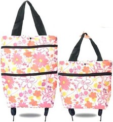 Compact and Waterproof Reusable Tote Bags with Folding Wheels – Chic Design