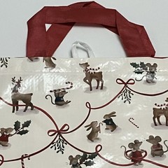 Tesco Christmas Mice Tote Bag Mouse Deer Bunny Holly Candy Cane Berry New 2025