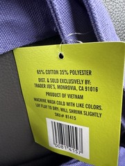 NEW W TAGS Trader Joe’s Mini Canvas Tote Bag, Purple Not in stores SO CUTE!