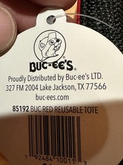 Buc-ees Grocery Bag Handle Black Red Beaver Travel Shopping Tote New Gift Bag