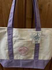 YOUR NAME *LARGE Floral Embroidery Embellished Trader Joe’s Navy Canvas Tote Bag