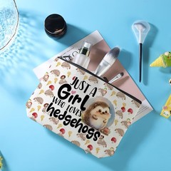 Hedgehog Gifts Stuff Makeup Bag Animal Lovers for Hedgehogs