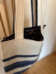 HANDMADE CANVAS MARKET BAG – PATRIOTIC FLAGS – REUSABLE STURDY / ONE OF A KIND