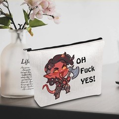 JXGZSO Oh F Yes Karlach Inspired Cosmetic Bag Funny RPG F