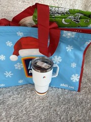 Aldi Reusable Shopping Bags AND Travel Tumbler Lot Of 4