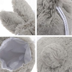 Lurrose Drawstring Makeup Bag: Bunny Cosmetic Bag 10×7 Inch (Pack of 1), Grey