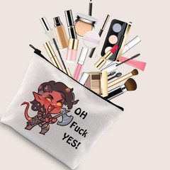 JXGZSO Oh F Yes Karlach Inspired Cosmetic Bag Funny RPG F