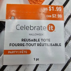Celebrate It! Halloween Large Reusable Tote Bags 15″ x 13″ x 7″ ~ SET OF 4 ~ NWT
