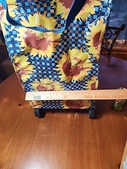 folding rolling shopping bag tote sunflowers Farmers Market Bag