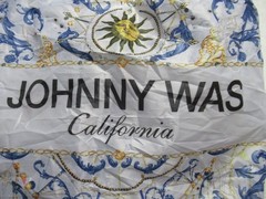 Johnny Was California Blue Celestial Sun Multicolor Nylon Shopping Tote Bag