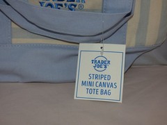 Trader Joe’s – Mini Canvas STRIPED Tote Bag – Blue – Summer 2026 – Limited Ed