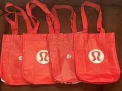 Lululemon Reusable Shopping Bags Lot of 4 White Red