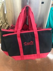 Trader Joe’s Cooler Tote Bag Insulated Shopper Black Red Reusable NEW