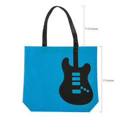 NEW Set of 3 Guitar Shopping Travel Tote Bags 17×15 in. double handle foldable