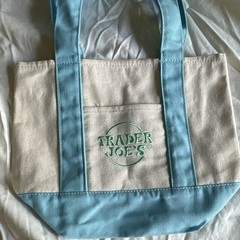 Trader Joe’s Mini Pastel Canvas Tote Bag Set of 4 Reusable Multicolor