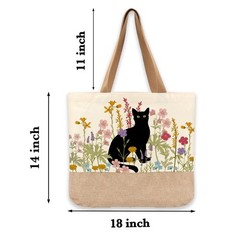 Cat Tote Bag, Cute Black Cat Gifts, Gifts for Cats Lovers Women Friends Girlf…