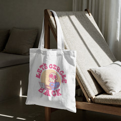 Funny “Let’s Circle Back” Tote Bag Skeleton Office Humor Canvas Reusable Work Gi