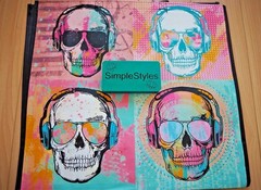 Skulls w/ Headphones POP Art Durable Reusable Grocery Shopping Gift Bag NEW