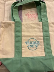 Spring 2026 Trader Joe’s Mini Pastel Canvas Tote Bag Set Of 4 NWT IN HAND