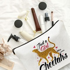 Zengzetong lnfinite Cheetah Makeup Bag Cosmetic Gifts White