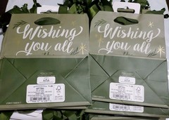 New 45 WONDERSHOP HOLIDAY GREEN PAPER GIFT BAG W/ HANDLES 5″ x 3″ x 6.5″