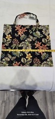 Floral Pattern Reversible Reusable Shopping Bag 21 x 15 in Black Multicolor