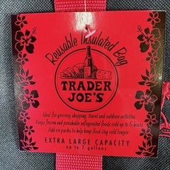 Trader Joe’s Extra Large 7 Gallon Red Black Insulated Cooler Tote Reusable Bag