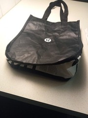 Lululemon Reusable Shopping Tote Bag Small Black & White Lot 3 Used