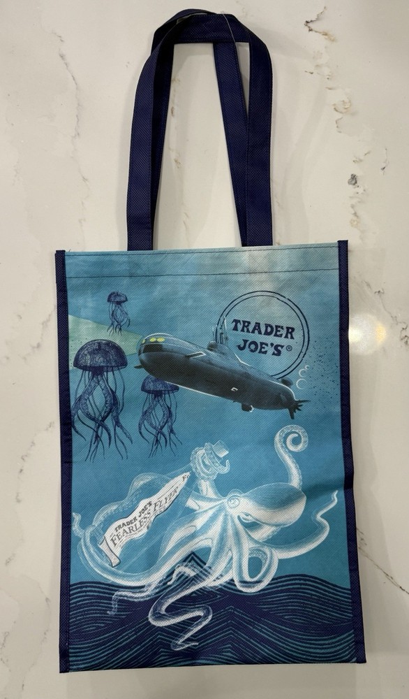 Trader Joe’s Recycled Ocean Plastic Reusable Shopping Tote Gift Bag
