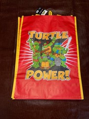 Nickelodeon TMNT Turtle Power Foldable Large Reusable Bag 18x13x6 Red/Yel
