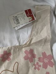 New Nippon Shiba Inu Tote Bag NWT Japan 10 1/2 X 12 Inch Pink Flowers Strap 5in