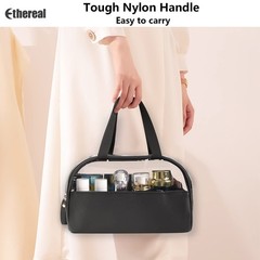 Ethereal Clear Makeup Bag, Large Opening TSA 9.8 X 5.9 X 6.3 Inches, Black