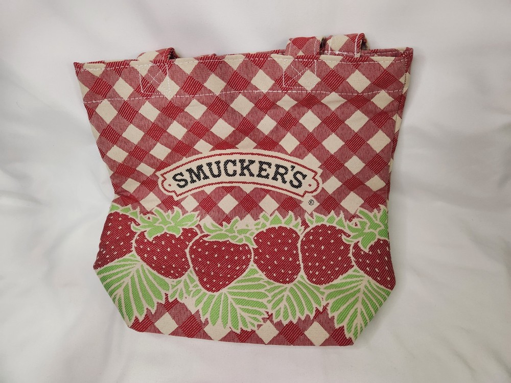 Sweet Vintage Smucker’s – Strawberry – Red Gingham Tote Bag