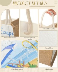 12 Pcs Burlap Tote Bag Mini Jute Reusable Bag with Handles Small Blank Canvas…