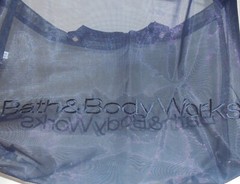 Bath & Body Works Blue Embroidered Mesh See Through Shopping Tote Bag