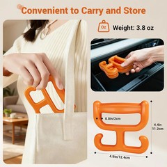 Grocery Bag Holder Carrier Handle for Plastic Bags Shopping Bags, 4 Pack, Orange