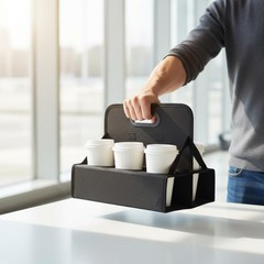 6 Cup Beverage Carrier Sturdy Base Reusable Cup Holder Long-Lasting for Parties