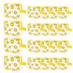 20 Pcs Softball Makeup Bag with Zipper & Handle, 8 x 2.5 x 6.3 inches, Yellow
