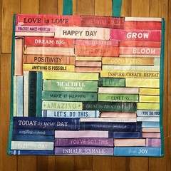 ❤️POSITIVE LOVE BOOKS 🌈Reusable Shopping Bag~EcoTote TJ Maxx Colorful 📚