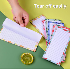 9 Pack Fruit Design Grocery List Pad for Fridge: Full Magnet Back Shopping Lists
