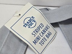 Trader Joe’s Striped Blue Mini Tote Bag NWT Free Shipping