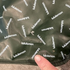 Lululemon Reusable Shopping Tote Bag Lot Of 2 Large White/Black Green