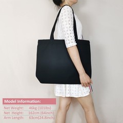 Black Canvas Tote Bag with Zipper, 6-Pack 17x14x3.9” 12Oz Thick Canvas Bag w…
