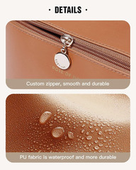 EACHY Travel Makeup Bag,Large Capacity Cosmetic Bags for Medium, Brown