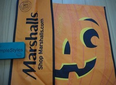 Smiling Pumpkin Face Halloween Trick or Treat Bright Orange Reusable Durable Bag
