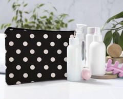 Polka Dot Makeup Bag, Black and White Dots Bag for Purse, White…